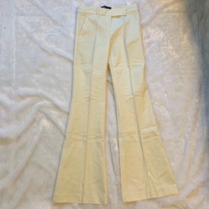Cream and light pink Theory pinstriped pants